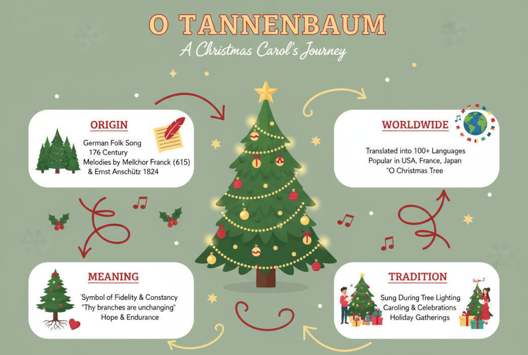Firefly_Gemini Flash_Een infographic van het kerstliedje oh denneboom, met de woorden oorsprong betekenis 592256